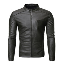 Load image into Gallery viewer, AIOPESON Plus Velvet PU Men Leather Jacket Casual Solid Color fashion Slim Fit Spring Men&#39;s Jacket Streetwear Korean Jacket Men
