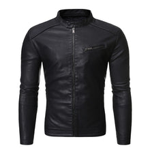 Load image into Gallery viewer, AIOPESON Plus Velvet PU Men Leather Jacket Casual Solid Color fashion Slim Fit Spring Men&#39;s Jacket Streetwear Korean Jacket Men
