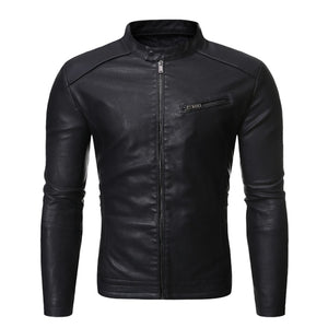 AIOPESON Plus Velvet PU Men Leather Jacket Casual Solid Color fashion Slim Fit Spring Men's Jacket Streetwear Korean Jacket Men