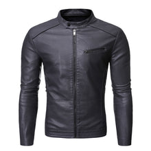 Load image into Gallery viewer, AIOPESON Plus Velvet PU Men Leather Jacket Casual Solid Color fashion Slim Fit Spring Men&#39;s Jacket Streetwear Korean Jacket Men
