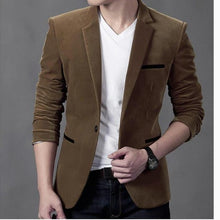 Load image into Gallery viewer, AIOPESON 2020 New Brand Men&#39;s Suit Jackets Solid Slim Fit Single Button Dress Suits Men Fashion Casual Corduroy Blazer Men

