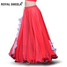 Load image into Gallery viewer, Slit Chiffon Skirt belly dancing skirt for women belly dance costumes Belly dance dress Lotus leaf performance Maxi Skirt long
