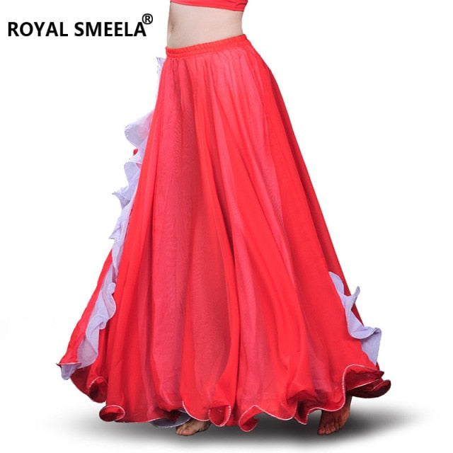 Slit Chiffon Skirt belly dancing skirt for women belly dance costumes Belly dance dress Lotus leaf performance Maxi Skirt long
