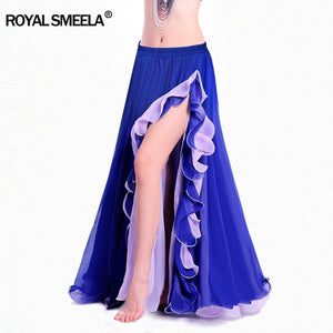 Slit Chiffon Skirt belly dancing skirt for women belly dance costumes Belly dance dress Lotus leaf performance Maxi Skirt long