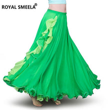 Load image into Gallery viewer, Slit Chiffon Skirt belly dancing skirt for women belly dance costumes Belly dance dress Lotus leaf performance Maxi Skirt long
