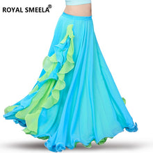 Load image into Gallery viewer, Slit Chiffon Skirt belly dancing skirt for women belly dance costumes Belly dance dress Lotus leaf performance Maxi Skirt long
