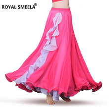 Load image into Gallery viewer, Slit Chiffon Skirt belly dancing skirt for women belly dance costumes Belly dance dress Lotus leaf performance Maxi Skirt long
