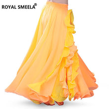 Load image into Gallery viewer, Slit Chiffon Skirt belly dancing skirt for women belly dance costumes Belly dance dress Lotus leaf performance Maxi Skirt long
