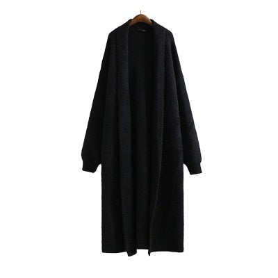 Luxury Long Faux Mink Fur Cardigans For Women New 2021 Autumn Winter Women's Sweaters Oversize Coat Female Pull