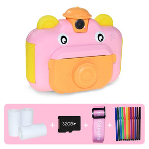 Kids Pink Camera Instant Print Camera for Children 1080P HD Video Photo Camera Toys with 32GB Card Digital Camera Photo Toys