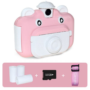 Kids Pink Camera Instant Print Camera for Children 1080P HD Video Photo Camera Toys with 32GB Card Digital Camera Photo Toys