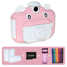 Load image into Gallery viewer, Kids Pink Camera Instant Print Camera for Children 1080P HD Video Photo Camera Toys with 32GB Card Digital Camera Photo Toys
