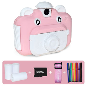 Kids Pink Camera Instant Print Camera for Children 1080P HD Video Photo Camera Toys with 32GB Card Digital Camera Photo Toys