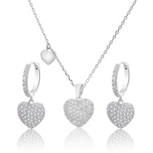 Load image into Gallery viewer, 2021 New CZ Zircon Love Heart Drop Earrings For Lover Gift Gold Silvery Chain Summer Necklace Choker Fashion Woman Jewelry Sets
