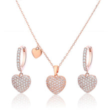 Load image into Gallery viewer, 2021 New CZ Zircon Love Heart Drop Earrings For Lover Gift Gold Silvery Chain Summer Necklace Choker Fashion Woman Jewelry Sets
