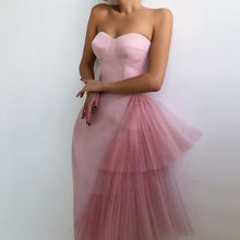 Load image into Gallery viewer, Summer Sexy Halter Off Shoulder Party Dress Women Elegant Spaghetti Strap Spliced Mesh Dresses Ladies Ballet Clothing Vestidos
