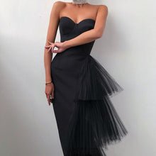 Load image into Gallery viewer, Summer Sexy Halter Off Shoulder Party Dress Women Elegant Spaghetti Strap Spliced Mesh Dresses Ladies Ballet Clothing Vestidos
