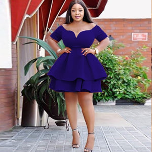 Puffy Dresses Women Ball Gown Prom Pink Ruffle Dress Sexy Big Size African Lady Cute Mini Party Birthday Outfits 2021 Summer XL