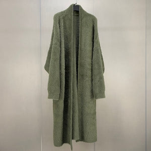 Luxury Long Faux Mink Fur Cardigans For Women New 2021 Autumn Winter Women's Sweaters Oversize Coat Female Pull