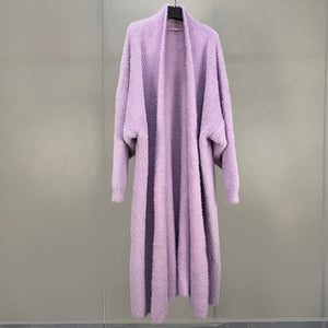 Luxury Long Faux Mink Fur Cardigans For Women New 2021 Autumn Winter Women's Sweaters Oversize Coat Female Pull