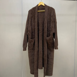 Luxury Long Faux Mink Fur Cardigans For Women New 2021 Autumn Winter Women's Sweaters Oversize Coat Female Pull