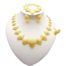 Load image into Gallery viewer, Necklace Sets For Women Dubai African Gold Jewelry Set Bride Earrings Rings Indian Nigerian Wedding Jewelery Set Gift
