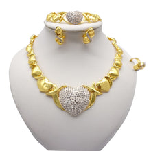 Load image into Gallery viewer, Necklace Sets For Women Dubai African Gold Jewelry Set Bride Earrings Rings Indian Nigerian Wedding Jewelery Set Gift
