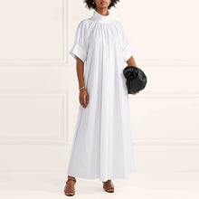 Load image into Gallery viewer, 2021 VONDA Summer Dress Women Turtleneck Vintage Short Sleeve Party Dresses Elegant Robe Bohemian Vestidos Long Maxi Robes Femme
