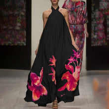 Load image into Gallery viewer, Celmia Bohemian Women Halter Floral Print Long Dress 2021 Summer Sexy Sleeveless Ruffled Maxi Sundress Backless Party Vestidos

