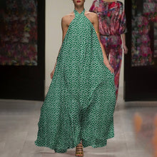 Load image into Gallery viewer, Celmia Bohemian Women Halter Floral Print Long Dress 2021 Summer Sexy Sleeveless Ruffled Maxi Sundress Backless Party Vestidos
