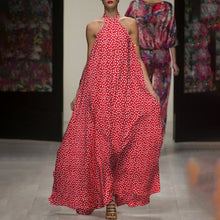 Load image into Gallery viewer, Celmia Bohemian Women Halter Floral Print Long Dress 2021 Summer Sexy Sleeveless Ruffled Maxi Sundress Backless Party Vestidos

