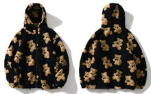 Load image into Gallery viewer, GONTHWID Fleece Hooded Jackets Streetwear Casual Harajuku Hip Hop Men Women Fashion Bear Print Full Zip Hooded Coat Tops Outwear
