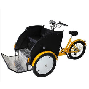 New Arrive Electric Tricycle For Adults Rickshaw Vehicle Bicycle Pedicab Family Mobility Scooter Car With Sunscreen Cover