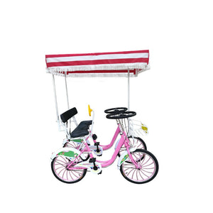 2pcs/lot 2 Seats Adult Tricycle Tourist Tandem Bicycle Two People Surrey Bike Sightseeing Car Quadricycle Bikes with Canopys