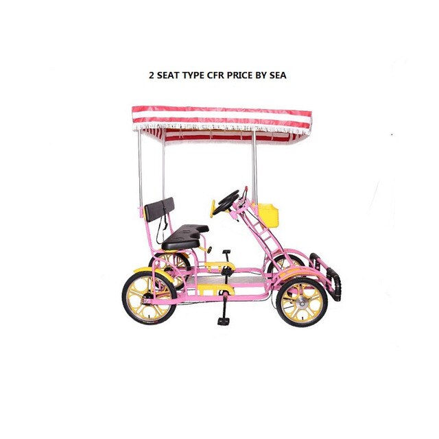 2pcs/lot 2 Seats Adult Tricycle Tourist Tandem Bicycle Two People Surrey Bike Sightseeing Car Quadricycle Bikes with Canopys