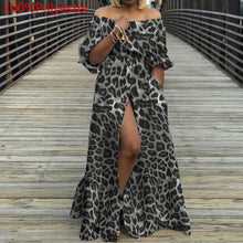 Load image into Gallery viewer, Women&#39;s Autumn Maxi Dress 2021 Celmia Sexy High Waist Robes High Split Long Sundress Three Quarter Sleeves Floor-Length Vestidos
