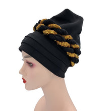 Load image into Gallery viewer, Latest African Auto Geles Headtie Already Made Headties Shinning Sequins Turban Cap for Women Ready Female Head Wraps
