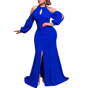 African Dresses for Women 2021 Spring  Autumn African Women Blue White Purple Long Dress African Clothing Maxi Dress Woman Dress
