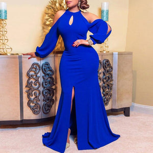 African Dresses for Women 2021 Spring  Autumn African Women Blue White Purple Long Dress African Clothing Maxi Dress Woman Dress