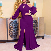 Load image into Gallery viewer, African Dresses for Women 2021 Spring  Autumn African Women Blue White Purple Long Dress African Clothing Maxi Dress Woman Dress

