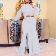 Load image into Gallery viewer, African Dresses for Women 2021 Spring  Autumn African Women Blue White Purple Long Dress African Clothing Maxi Dress Woman Dress
