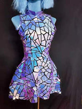 Load image into Gallery viewer, Bar Night Club Stage Women Singer Dance Costume Glitter Blue Purple Sequin Sleeveless Short Dress Birthday Prom Party Stage Wear
