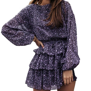 Summer Dress For Women 2021 Mid Sexy Skirt Casual Woman Dresses Beach Boho Purple Floral Kawaii Cloth For Office Lady Maternity