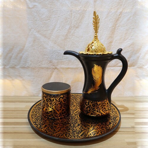 Three Piece Set Arabic Resin Kettle Shape Incense Burner Middle East Arab Dubai Incense Aromatherapy Furnace Christmas Gifts