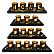 Load image into Gallery viewer, Wooden Tea Light Holder Set Candlestick Decoration Candle Tray Christmas Ramadan Desktop Table Decor Hollow Wedding Gift 2021

