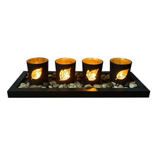 Load image into Gallery viewer, Wooden Tea Light Holder Set Candlestick Decoration Candle Tray Christmas Ramadan Desktop Table Decor Hollow Wedding Gift 2021
