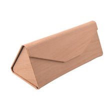 Load image into Gallery viewer, New Wooden PU Leather Glasses Case Folding Triangle Portable Sun Glasses Case hard Eye Glass Eyeglass box for glasses Brand
