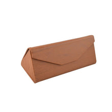 Load image into Gallery viewer, New Wooden PU Leather Glasses Case Folding Triangle Portable Sun Glasses Case hard Eye Glass Eyeglass box for glasses Brand
