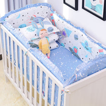 Load image into Gallery viewer, 6pcs/set Blue Universe Design Crib Bedding Set Cotton Toddler Baby Bed Linens Include Baby Cot Bumpers Bed Sheet Pillowcase
