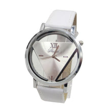 Load image into Gallery viewer, Couple Wristwatch Leather Strap Watches Triangle Hollow Out Ladies Women Men Quartz Watch Dress Watch TT@88
